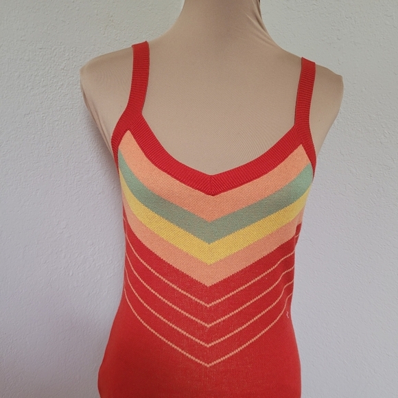 Modcloth Red Rainbow Striped Sweater Dress - Picture 4 of 6